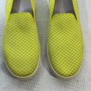Rothy's The Original Vibrant Yellow Slip-On‎ Loafers Size 8.5 EUC checkered